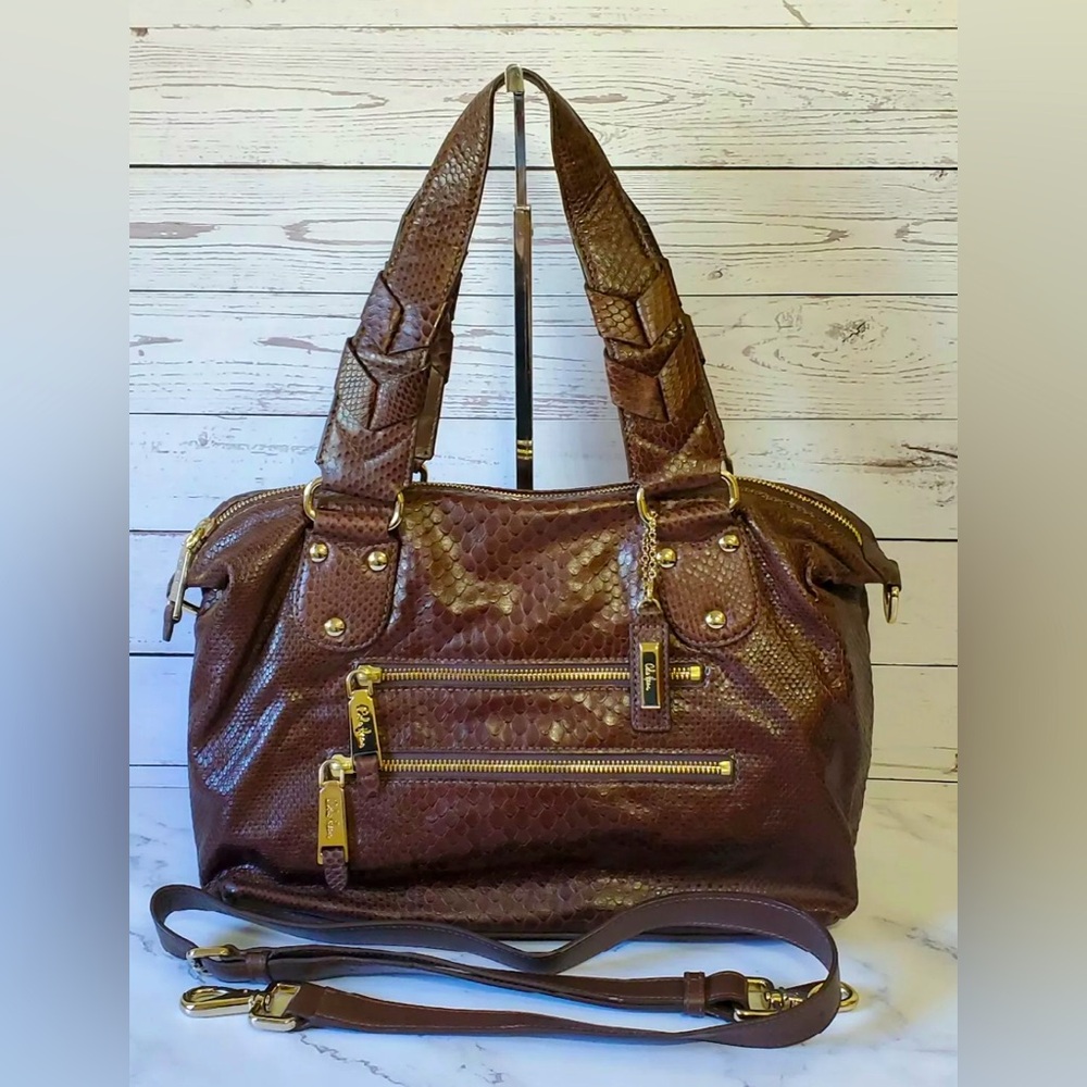 Cole Haan Bethany snake skin leather bag